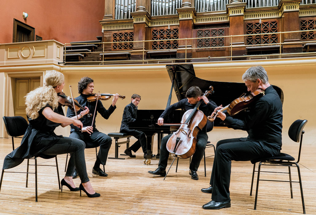 'For us this music is instinctive': the Pavel Haas Quartet with pianist Boris Giltburg (Photo: Marco Borggreve)