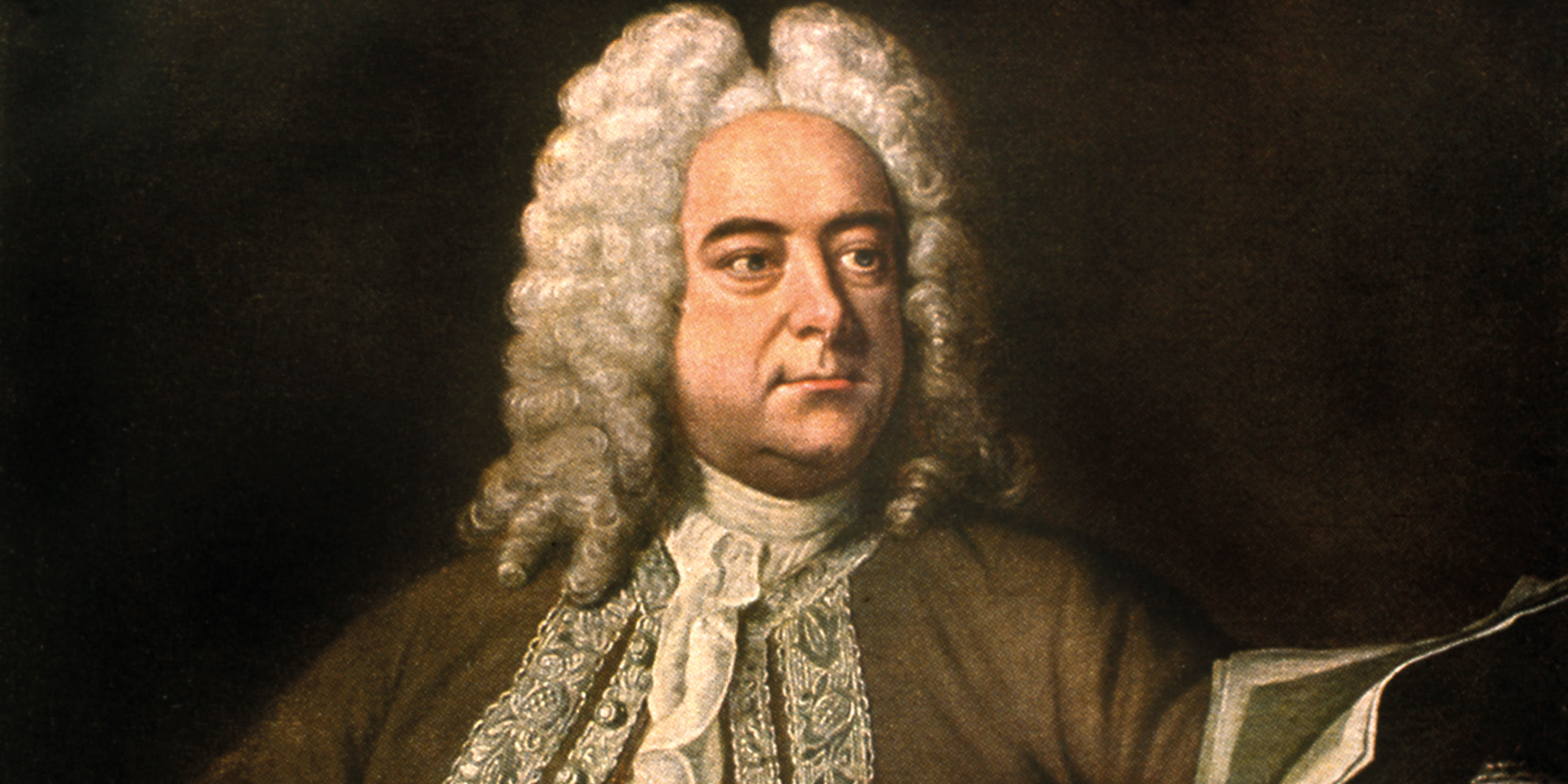 Painting of George Frideric Handel from c1748-49 by Thomas Hudson (1701-79), showing the composer holding sheets of music from Messiah (photography: Lebrecht Music Arts/Bridgeman Images)