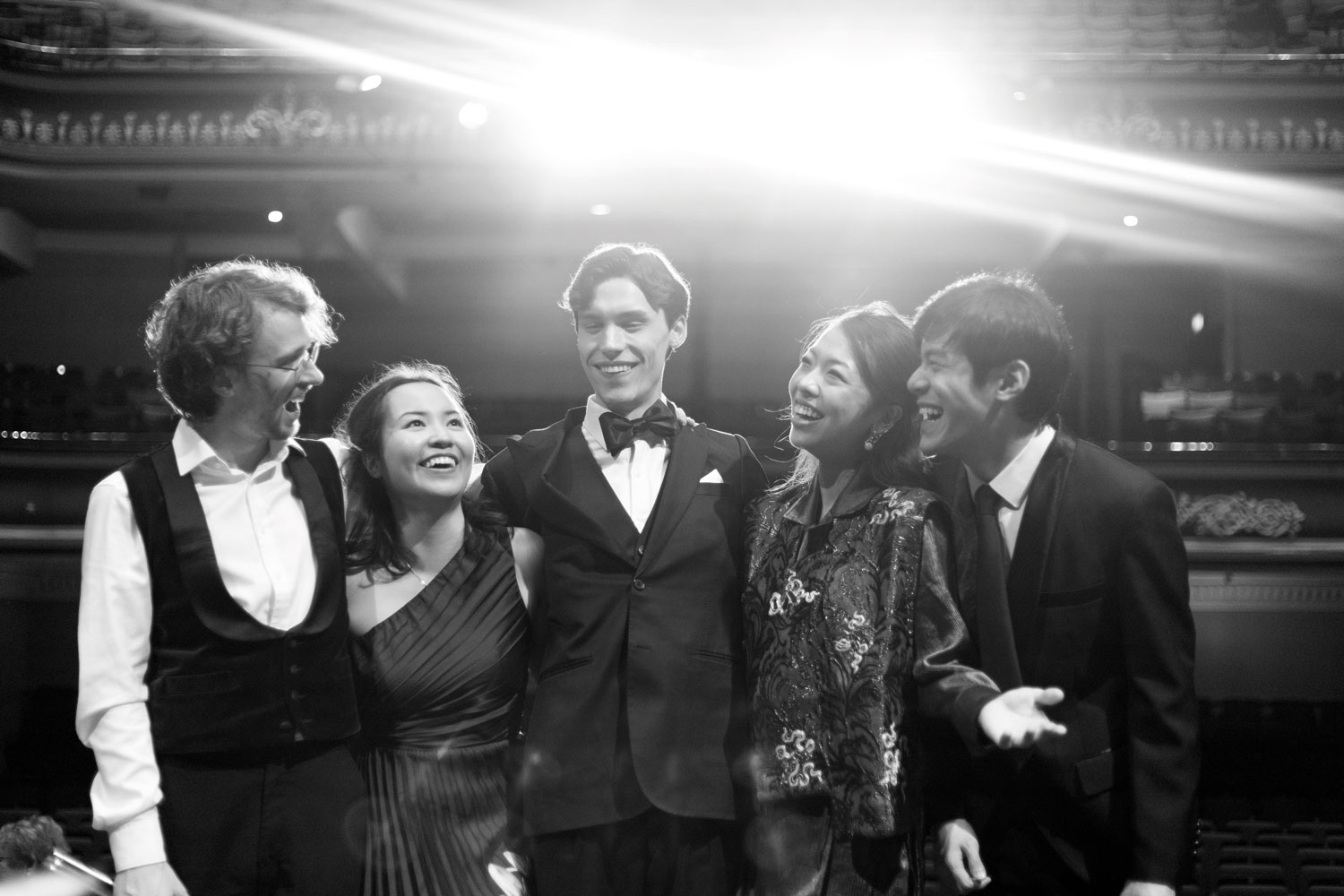 The 2024 Leeds finalists (left to right): Julian Trevelyan, Khanh Nhi Luong, Jaeden Izik‑Dzurko, Junyan Chen and Kai-Min Chang